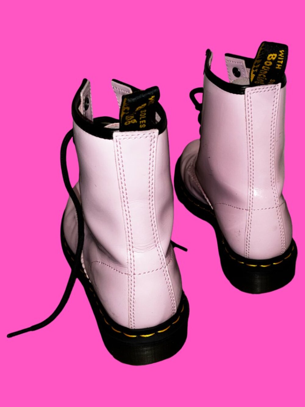 Sz.8*Doc Martens*Pink Patent Leather Combat Boots - Picture 4 of 10